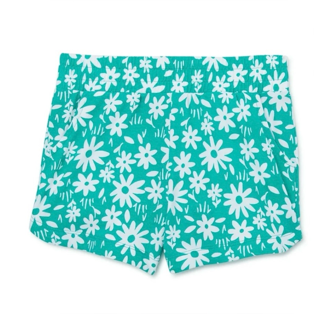 🔴 3/$12 Green and White Floral Printed Girl’s Shorts! NWT! Size L!‎